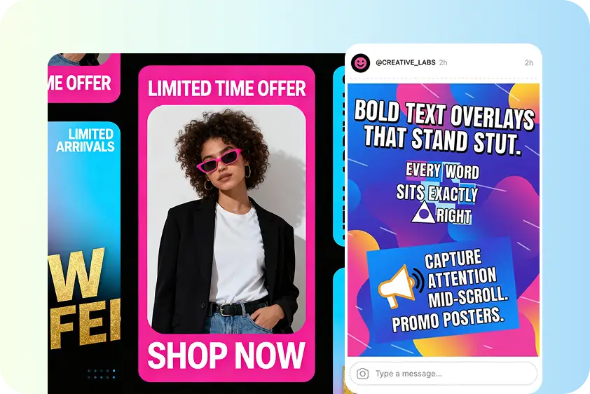 Bố cục quảng cáo xã hội cho Stories và Reels