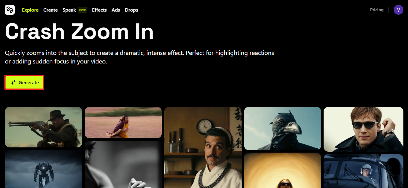 Higgsfield-Bild zum Videogenerator