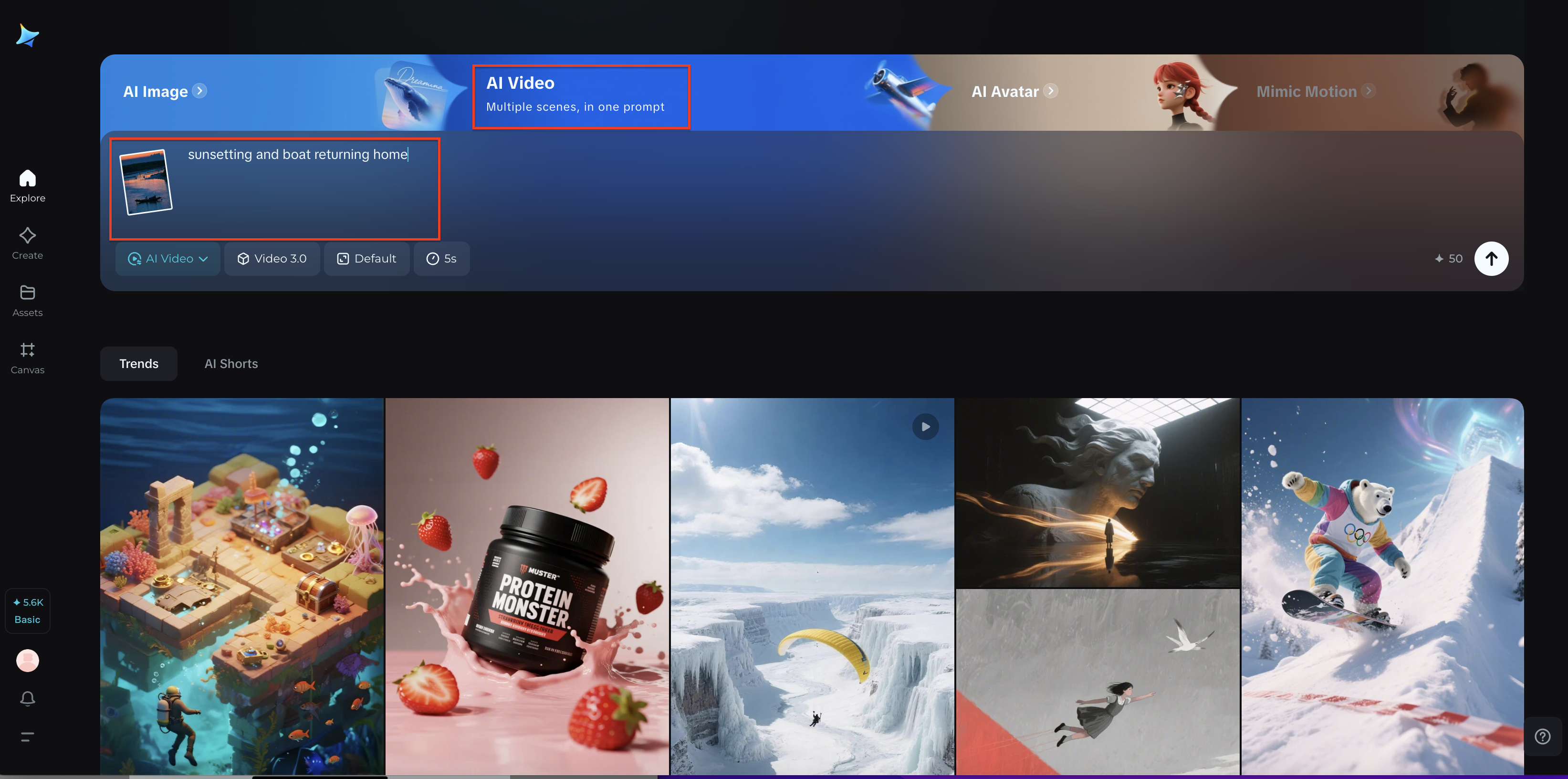 Upload reference image and prompt