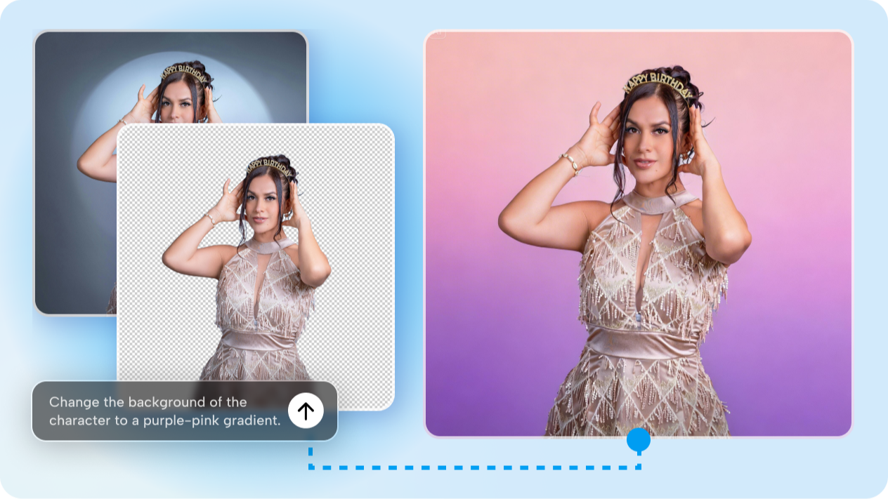 Change background color instantly with the image-to-image tool