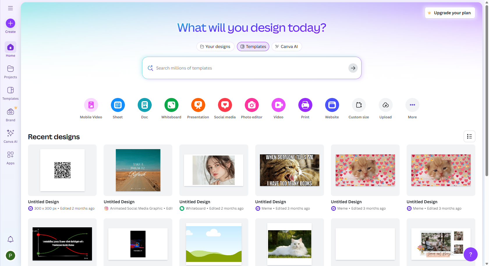 Canva interface