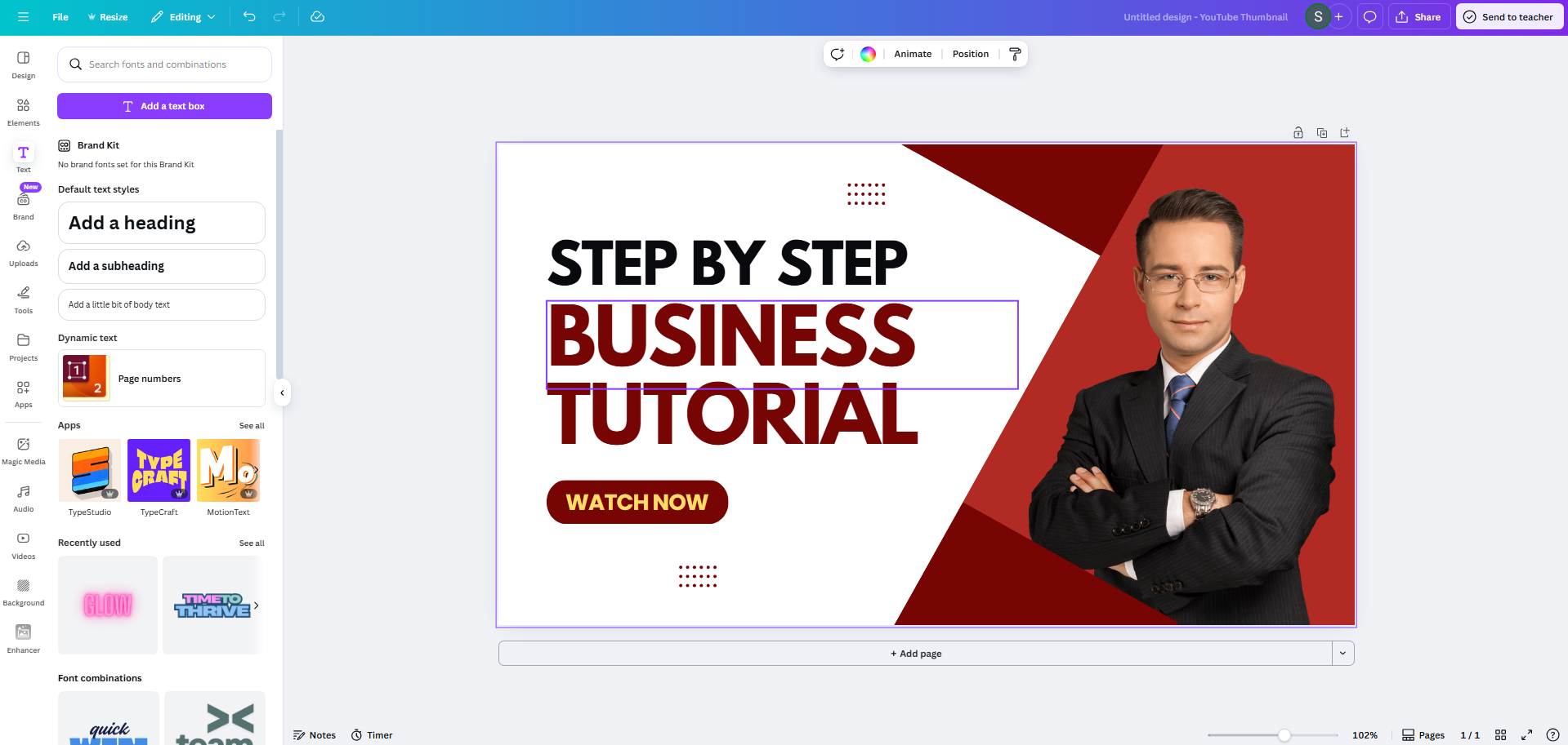 Customize the photo if needed