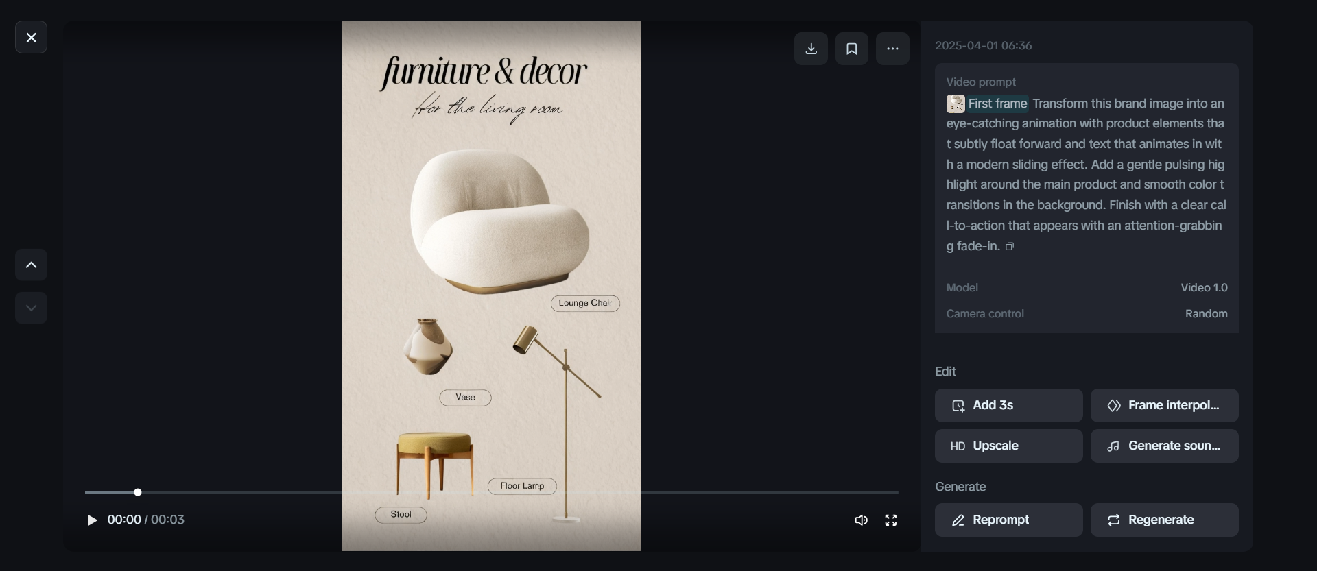 Social media ad video