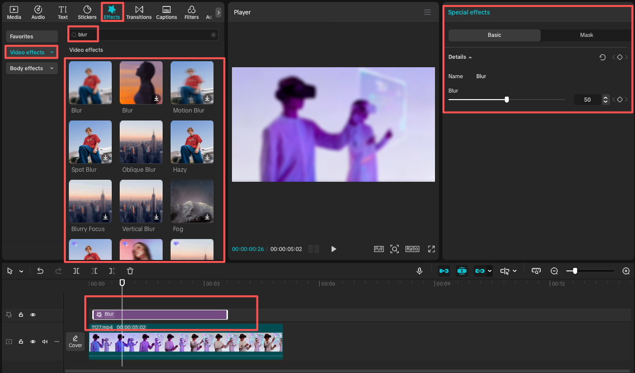 Blur a Video in CapCut