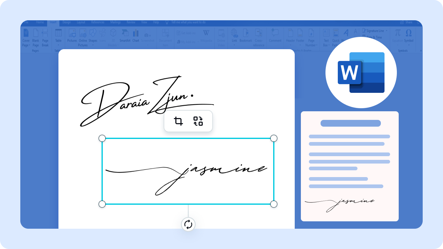how to make the digital signature in word