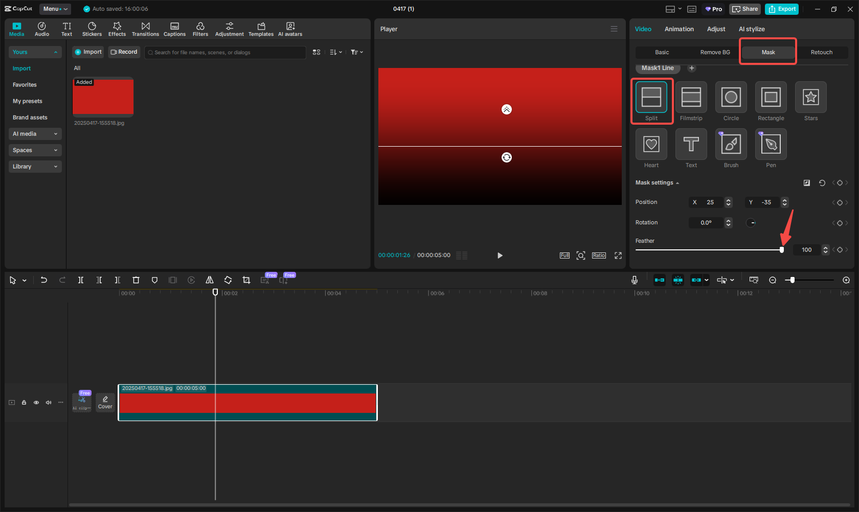 Edit the red background