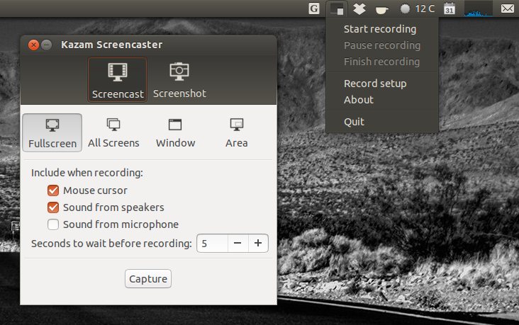 Kazam - Ubuntu screen recorder with audio