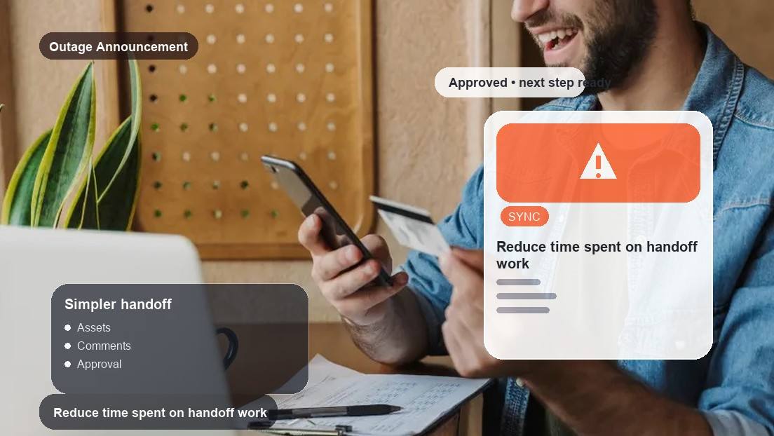 Outage Announcement Generator realistic image for reduce time spent on handoff work