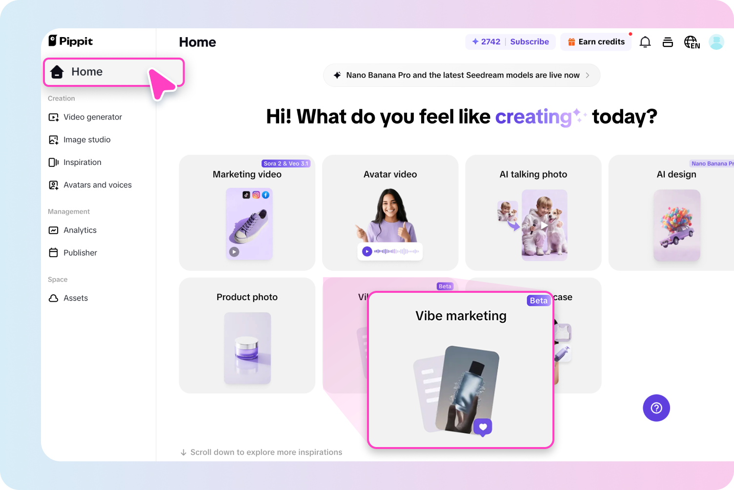 Entering a text prompt