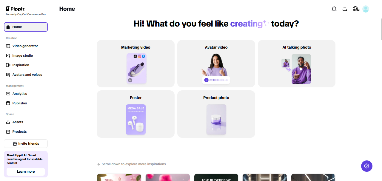 Pippit photo avatar generator