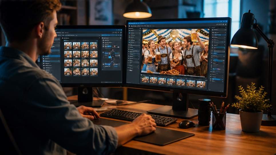 Oktoberfest festival portrait and group photo generation visual