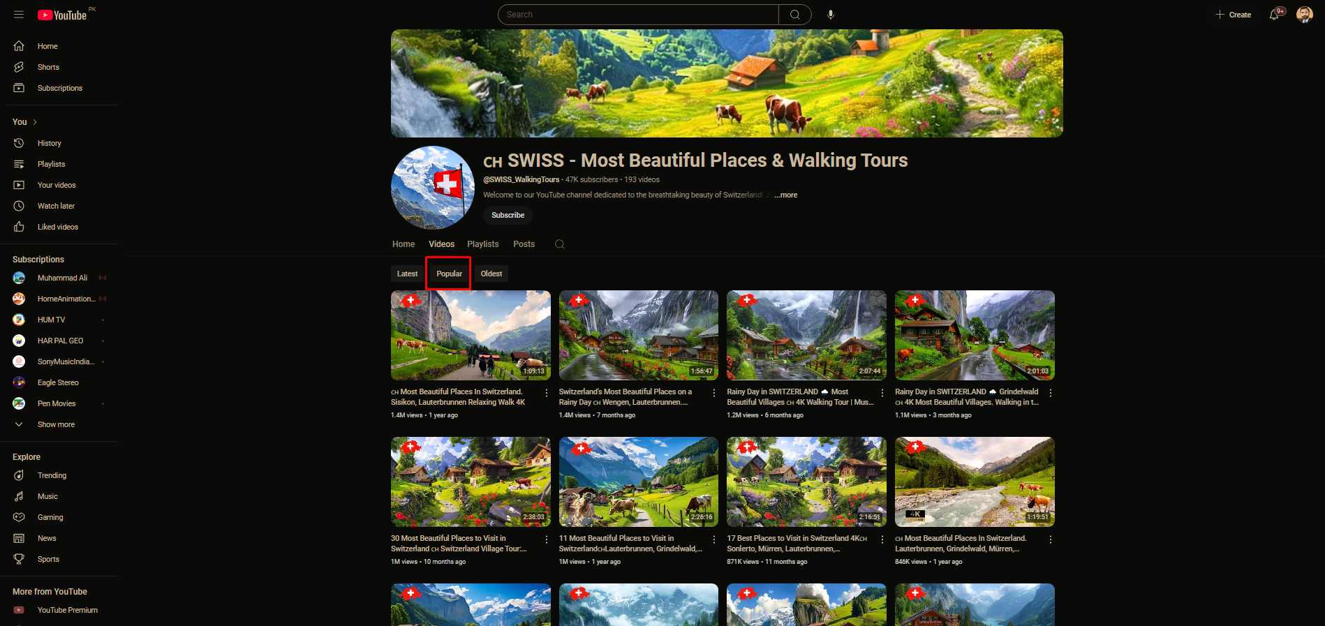 Popularny na YouTube