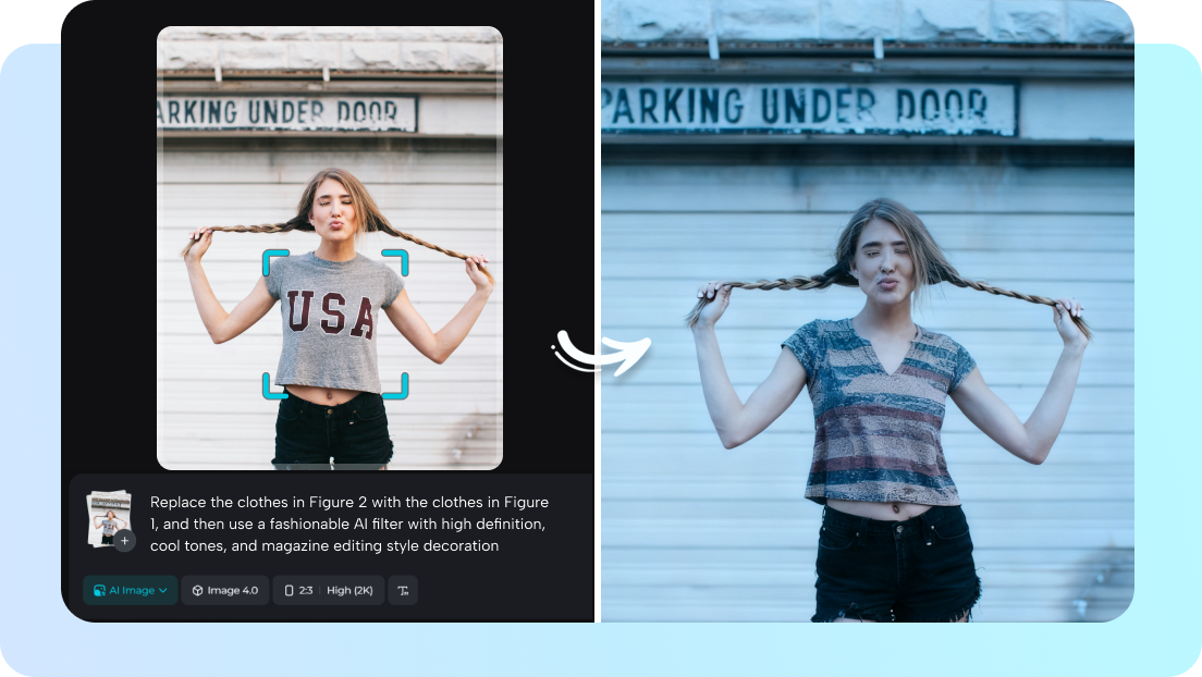 Edición interactiva de IA de Dreamina