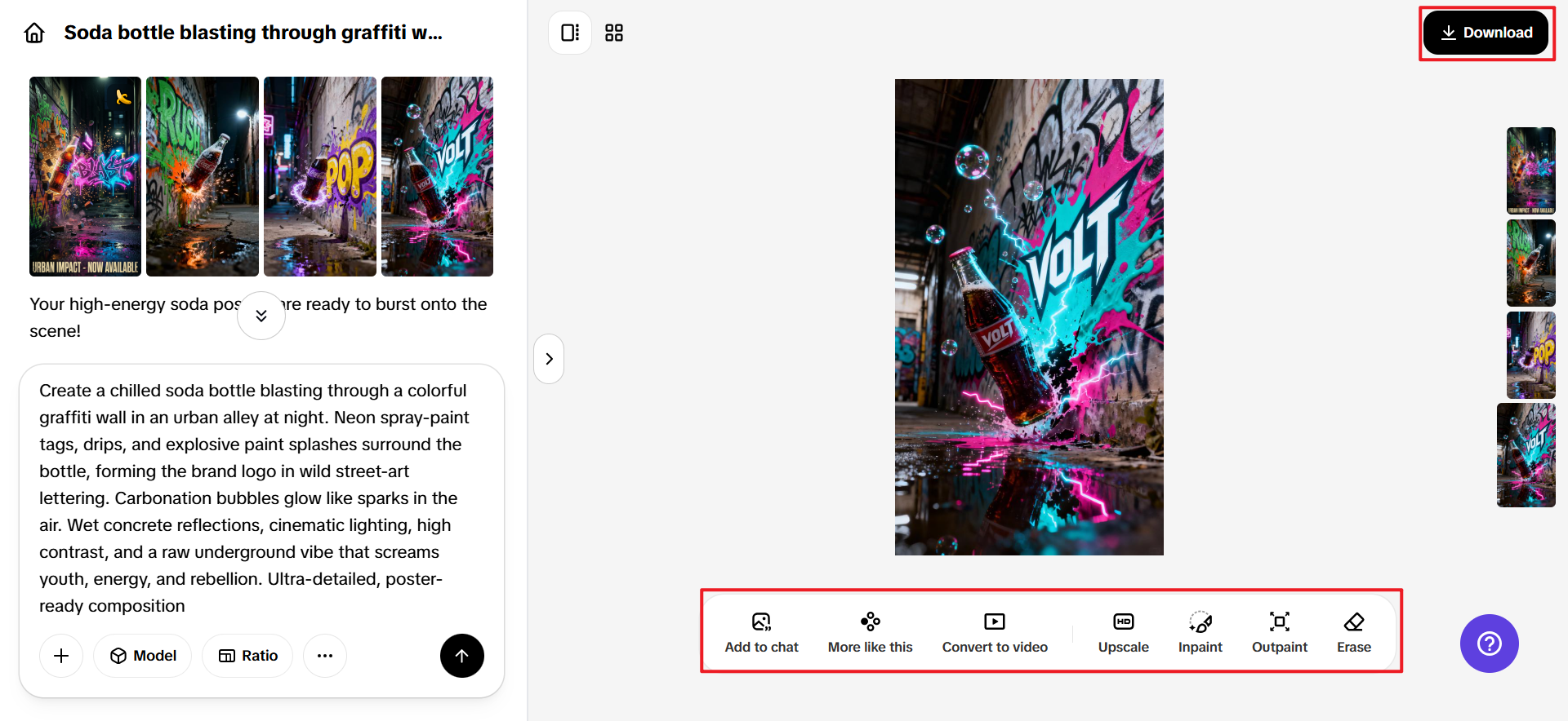 Edit and download