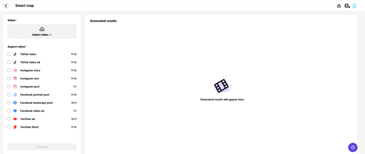 Flexible aspect ratio and AI voice options