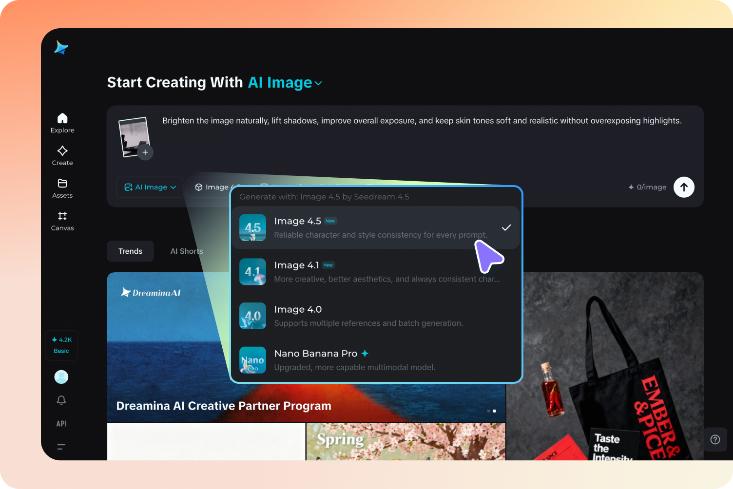 Choisissez un modèle et générez