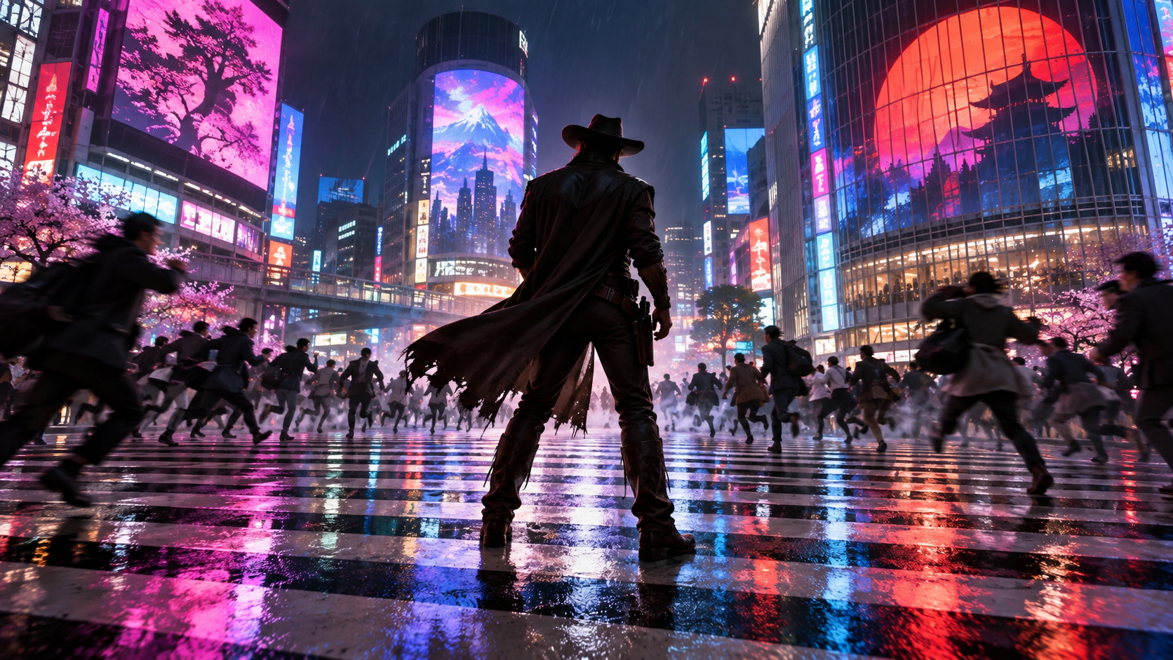 Shibuya Cowboy Rampage video prompt example 3