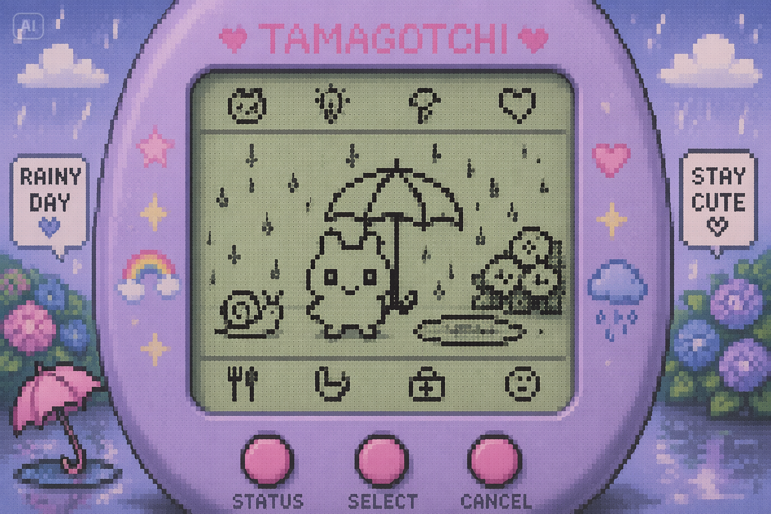 AI Tamagotchi สไตล์พร้อมท์