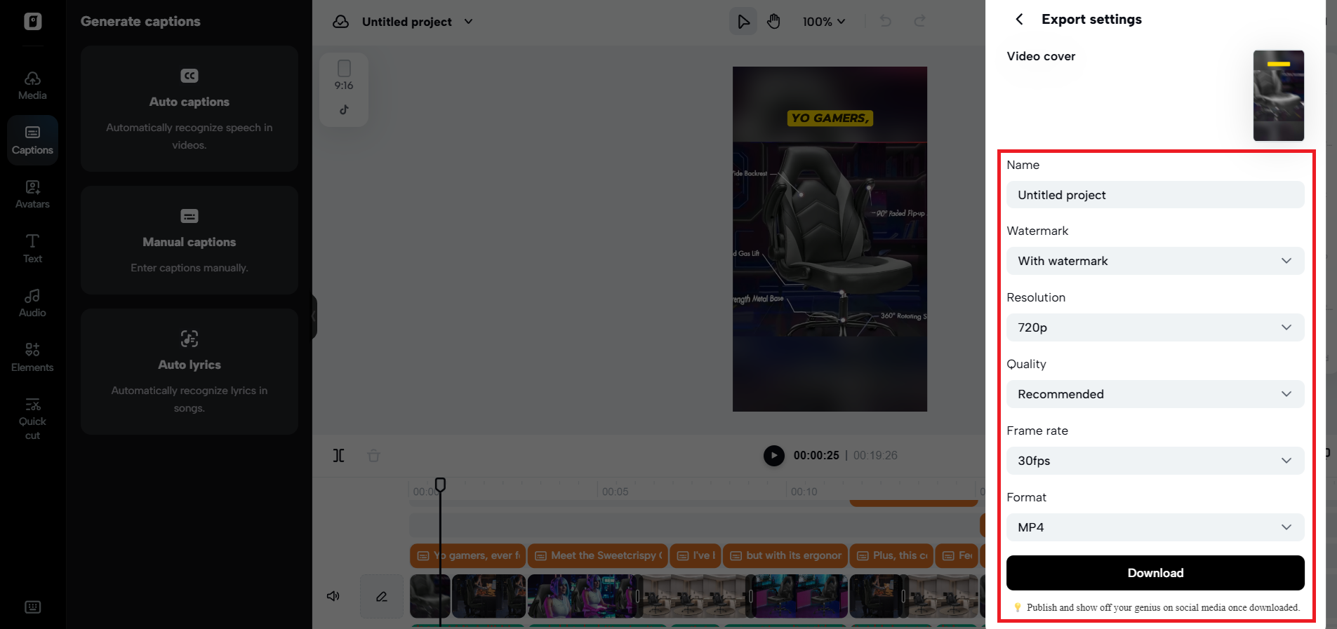 Export your video