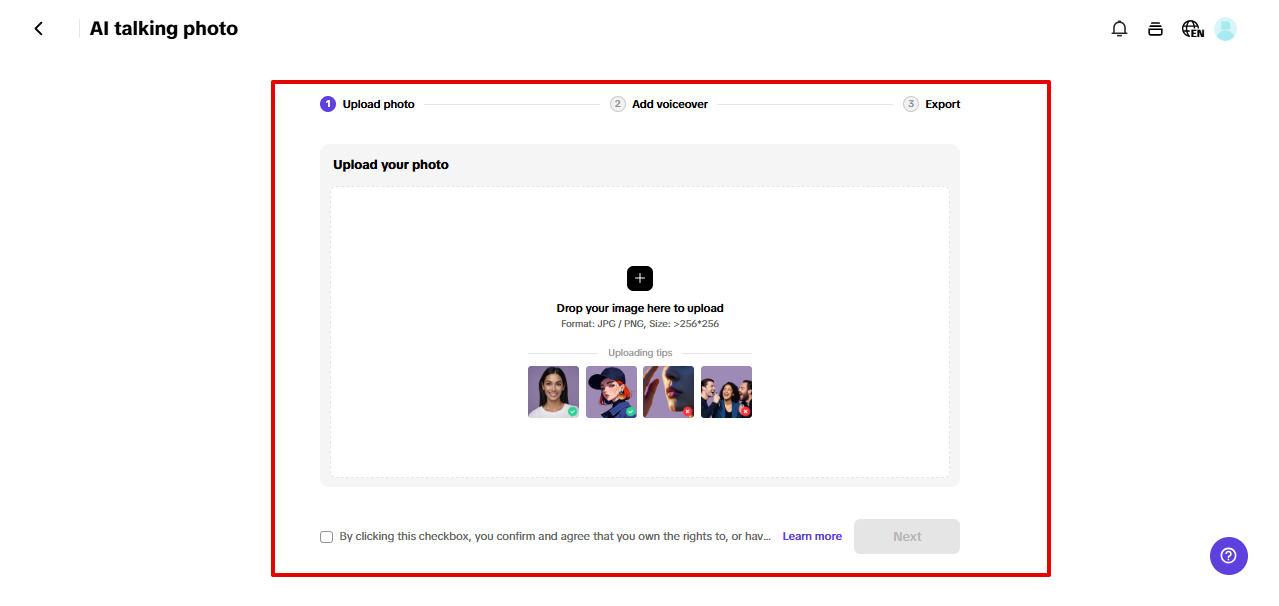 Creating avatar in Pippit
