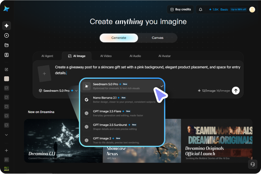 Customize settings and generate giveaway post designs