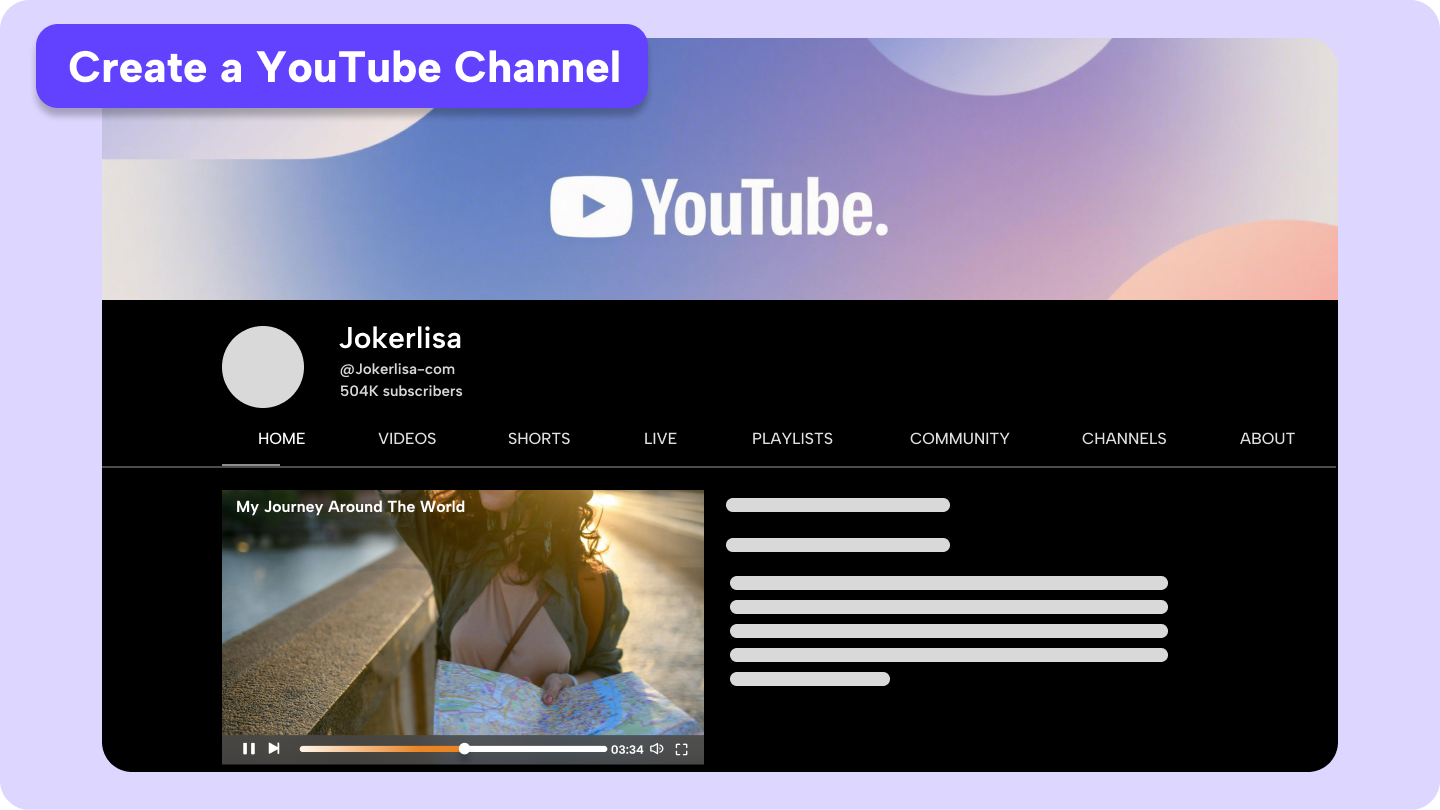 how to create a YouTube channel