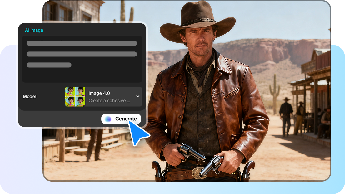 Interface of CapCut's AI image generator from text