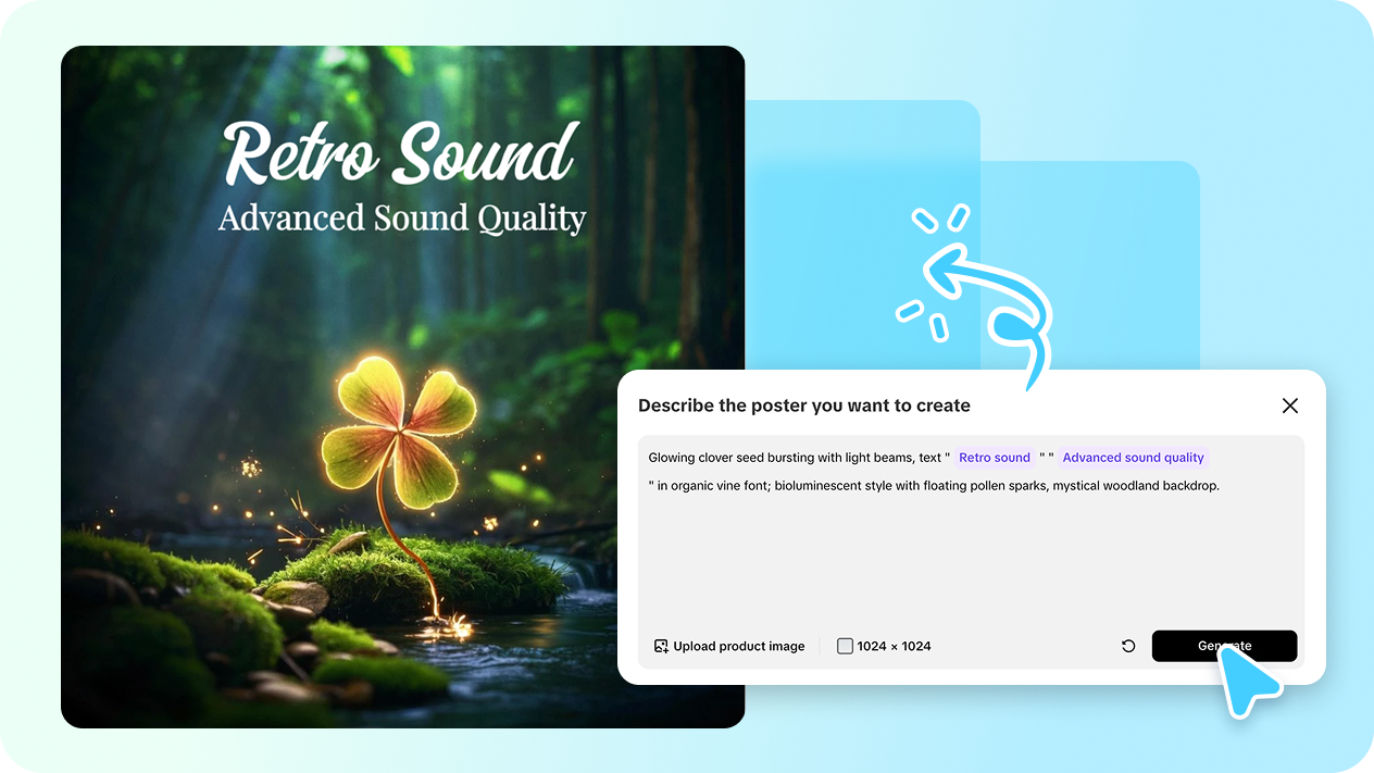 Instant seasonal poster generation with few clicks