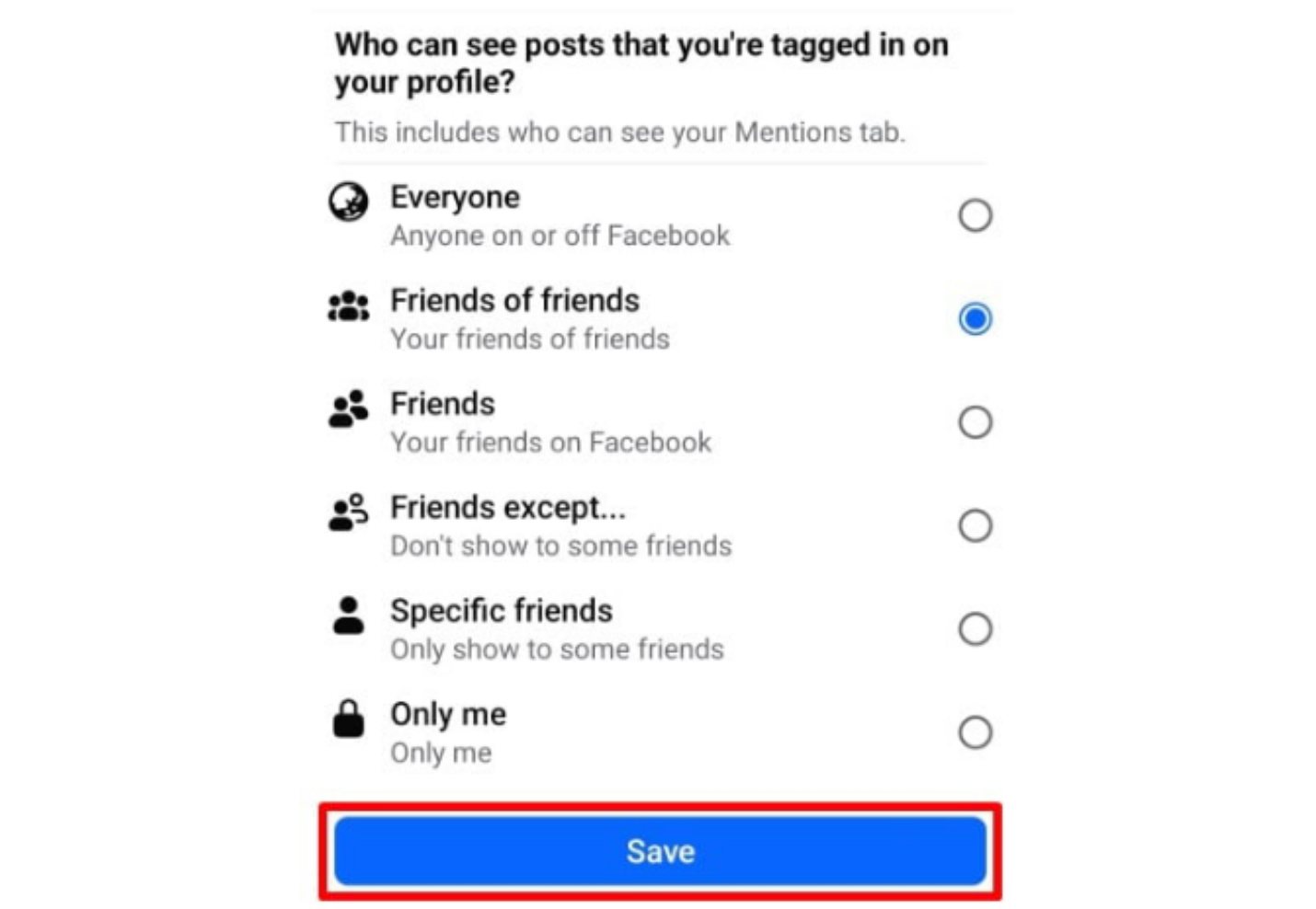 Adjusting the visibility of tagged photos on Facebook