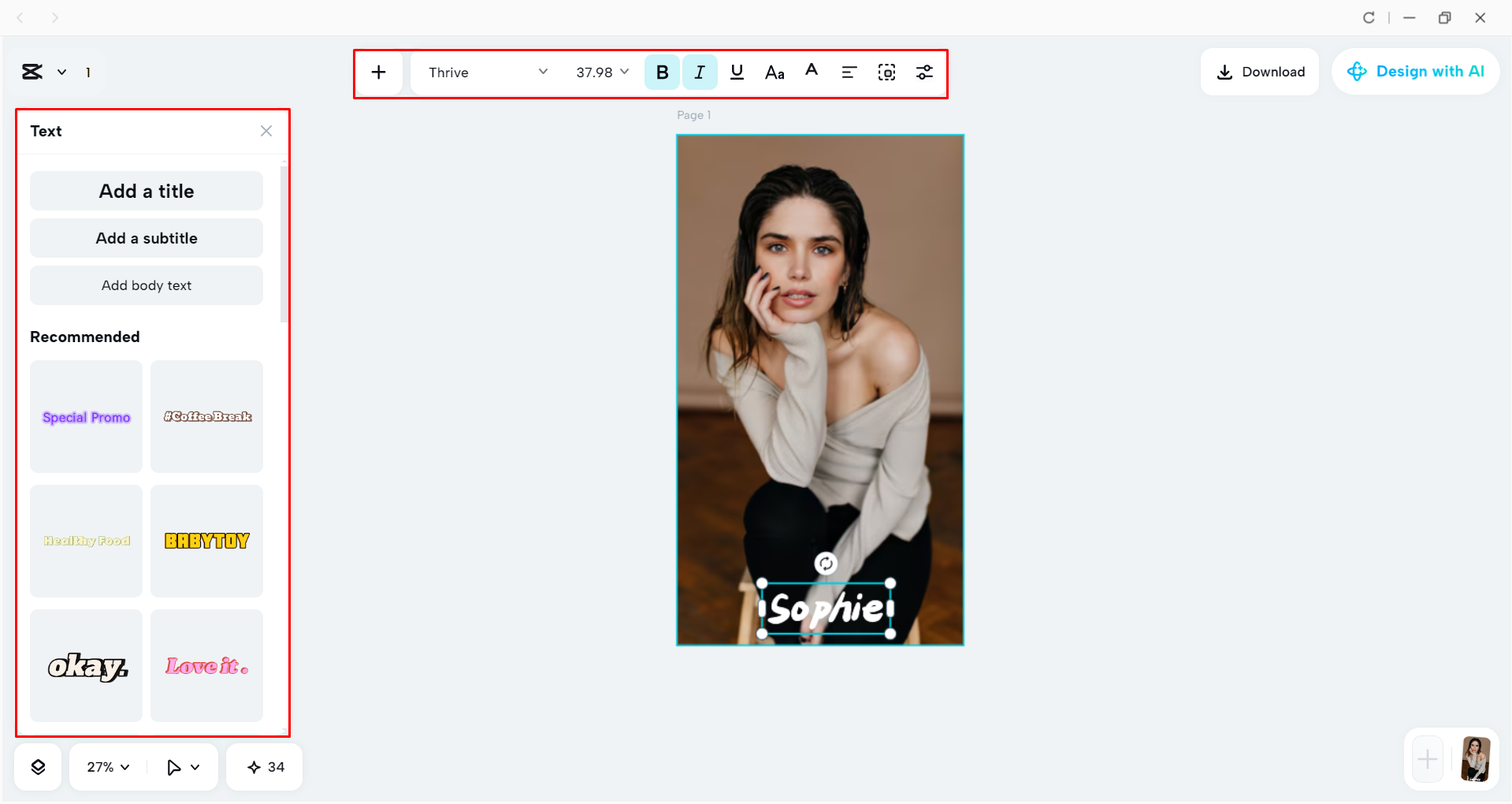 Editing and enhancing the image with the CapCut desktop video editor