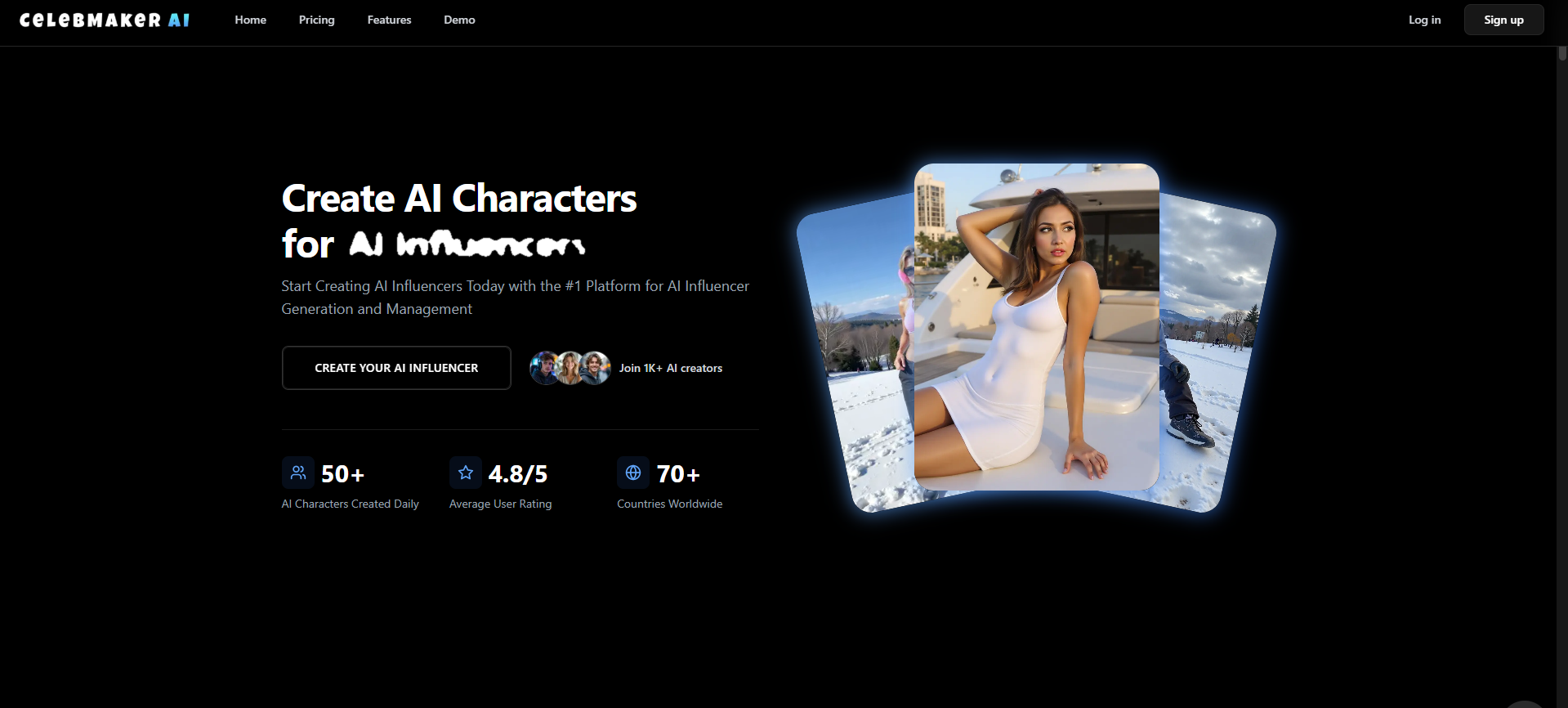 Schnittstelle von Creatify AI - ein perfektes Tool zur Erstellung von KI-Influencern