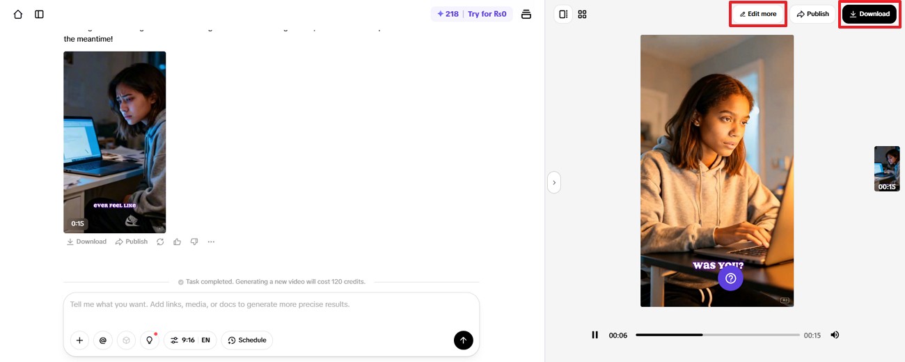 download the final short video