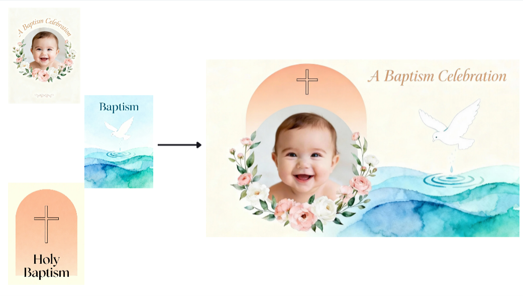 Flerbildsfusionsfunktion i Dreamina