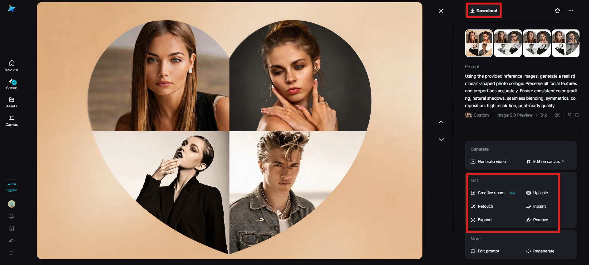 Refina y descarga la imagen