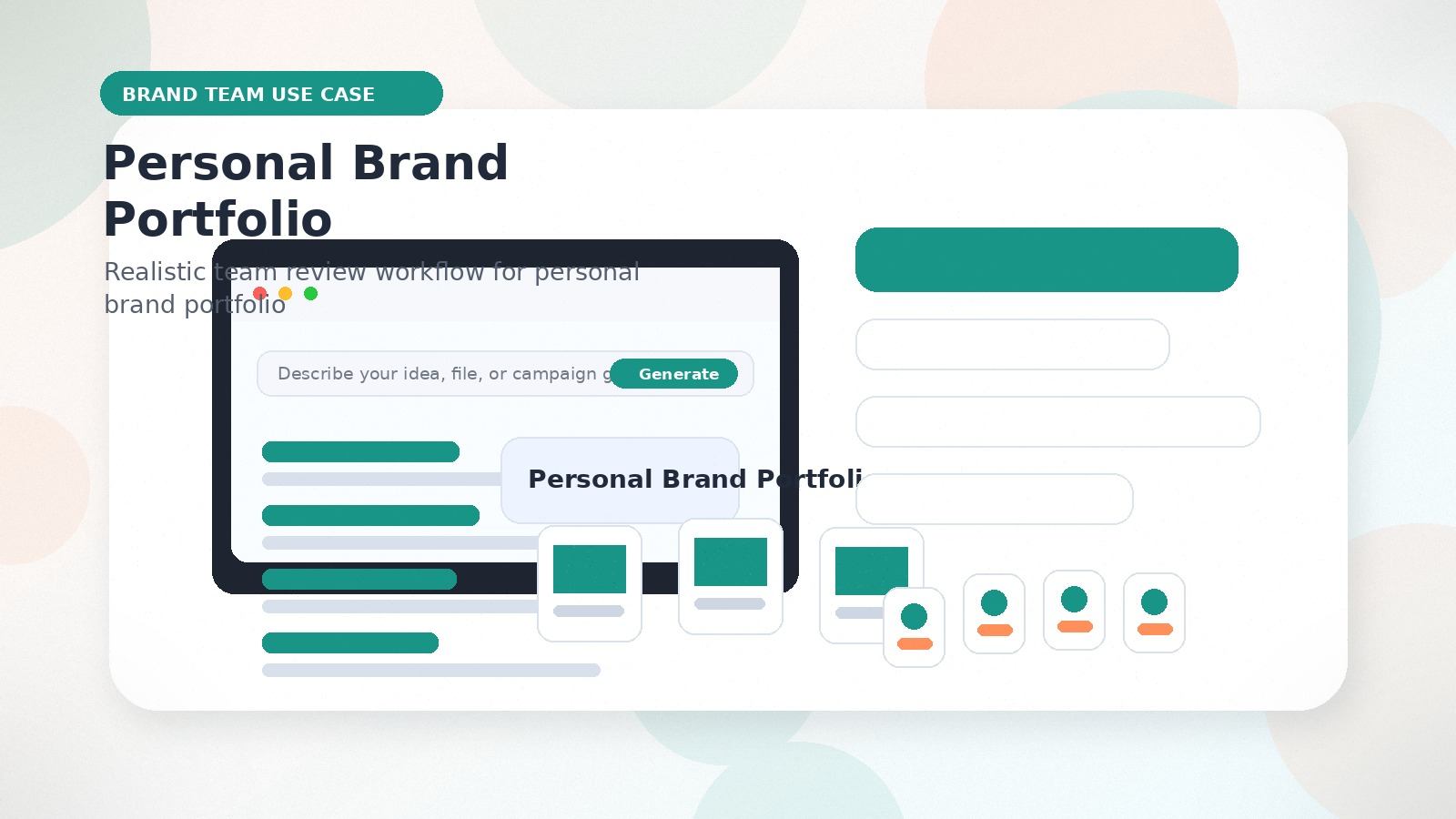 Personal Brand Portfolio realistic brand team use case visual for personal brand portfolio