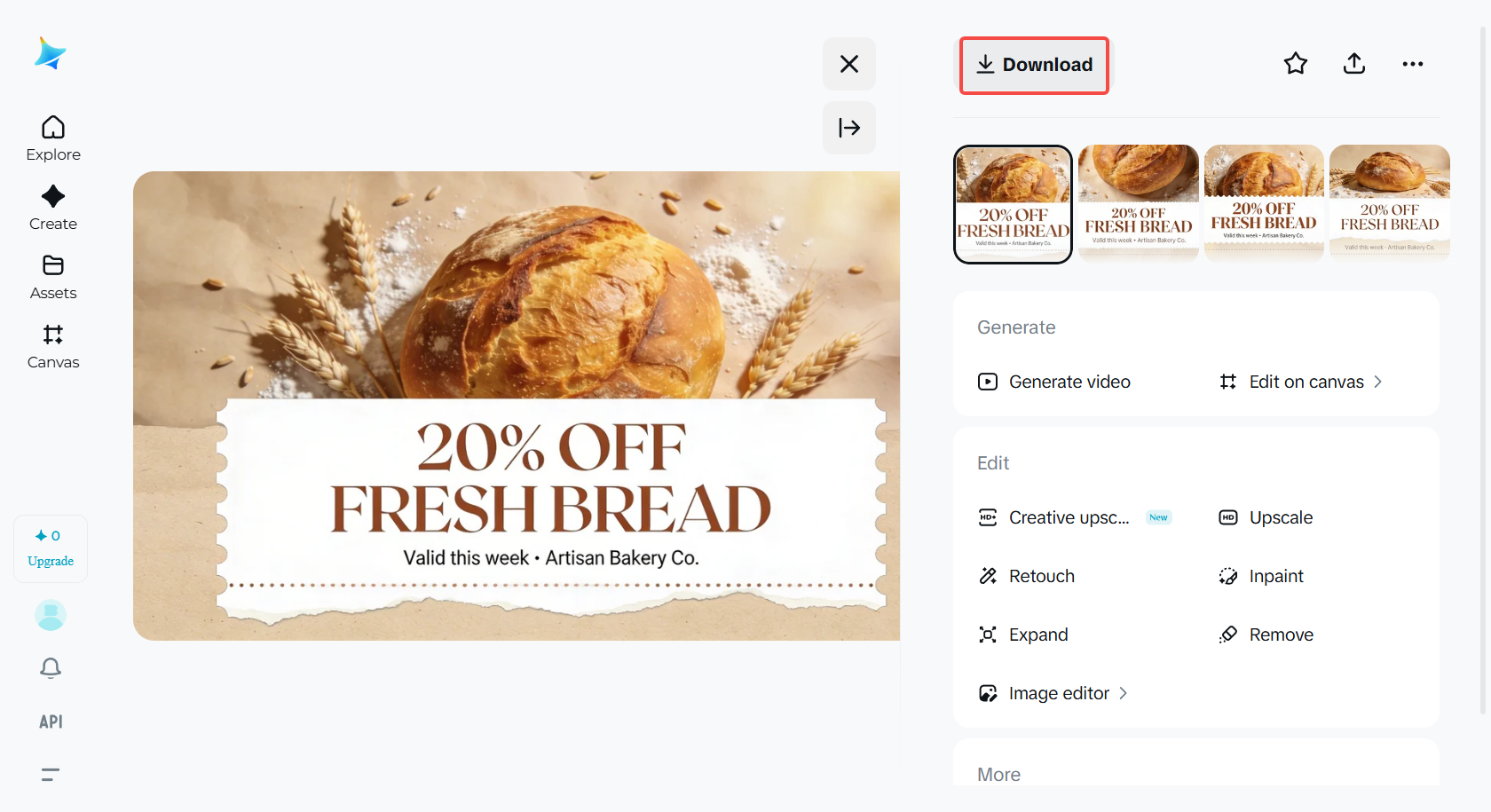 Refine and download the final coupon image