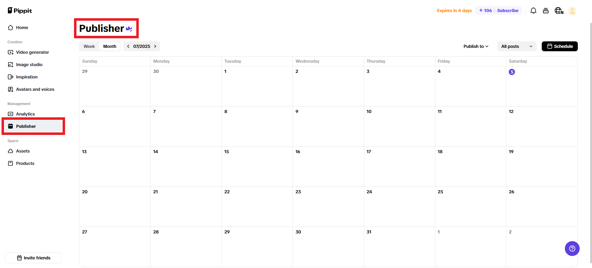 Direct publishing and scheduling