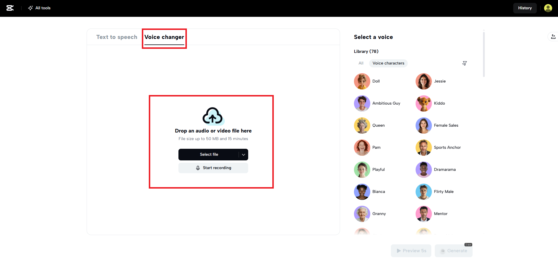 Laden Sie Ihre Mediendatei hoch.