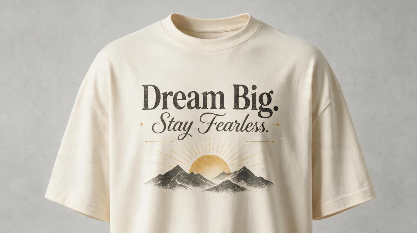Motivational typography T-shirt visual