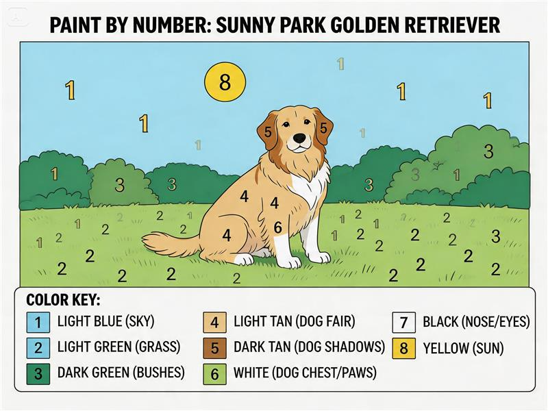Prompt for a pet portrait paint-by-number template