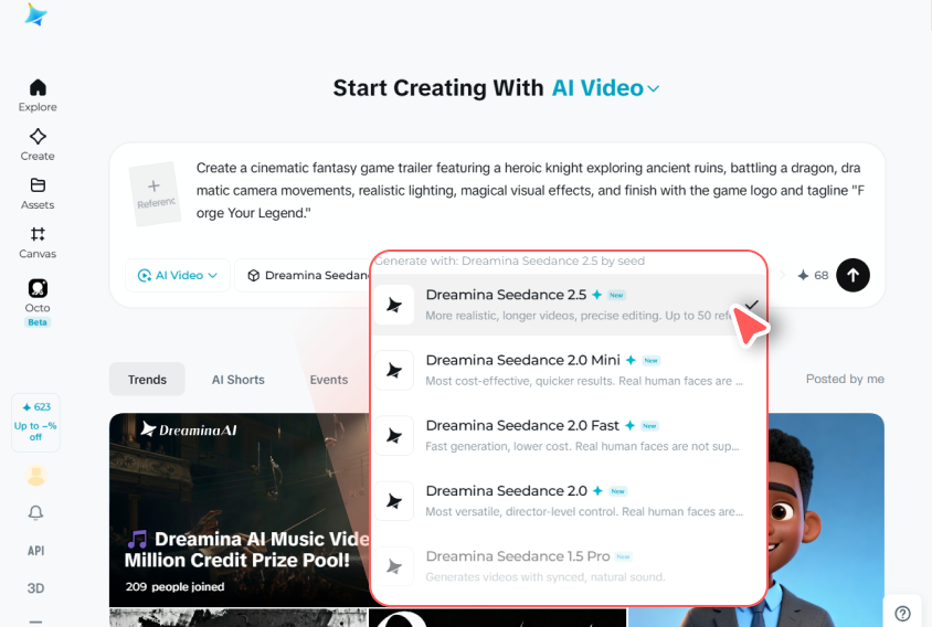 Adjust settings and generate
