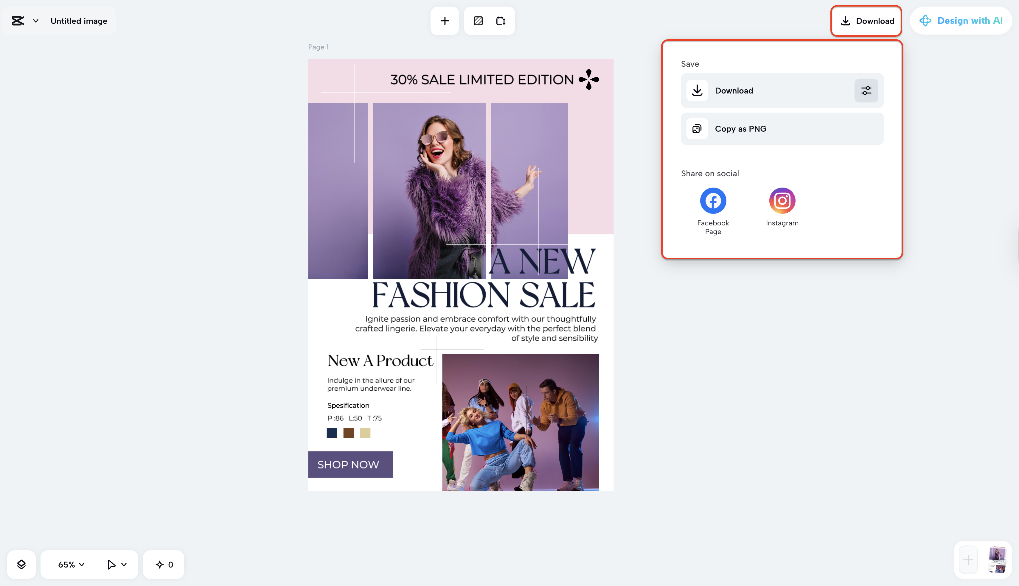 Download and share your final design