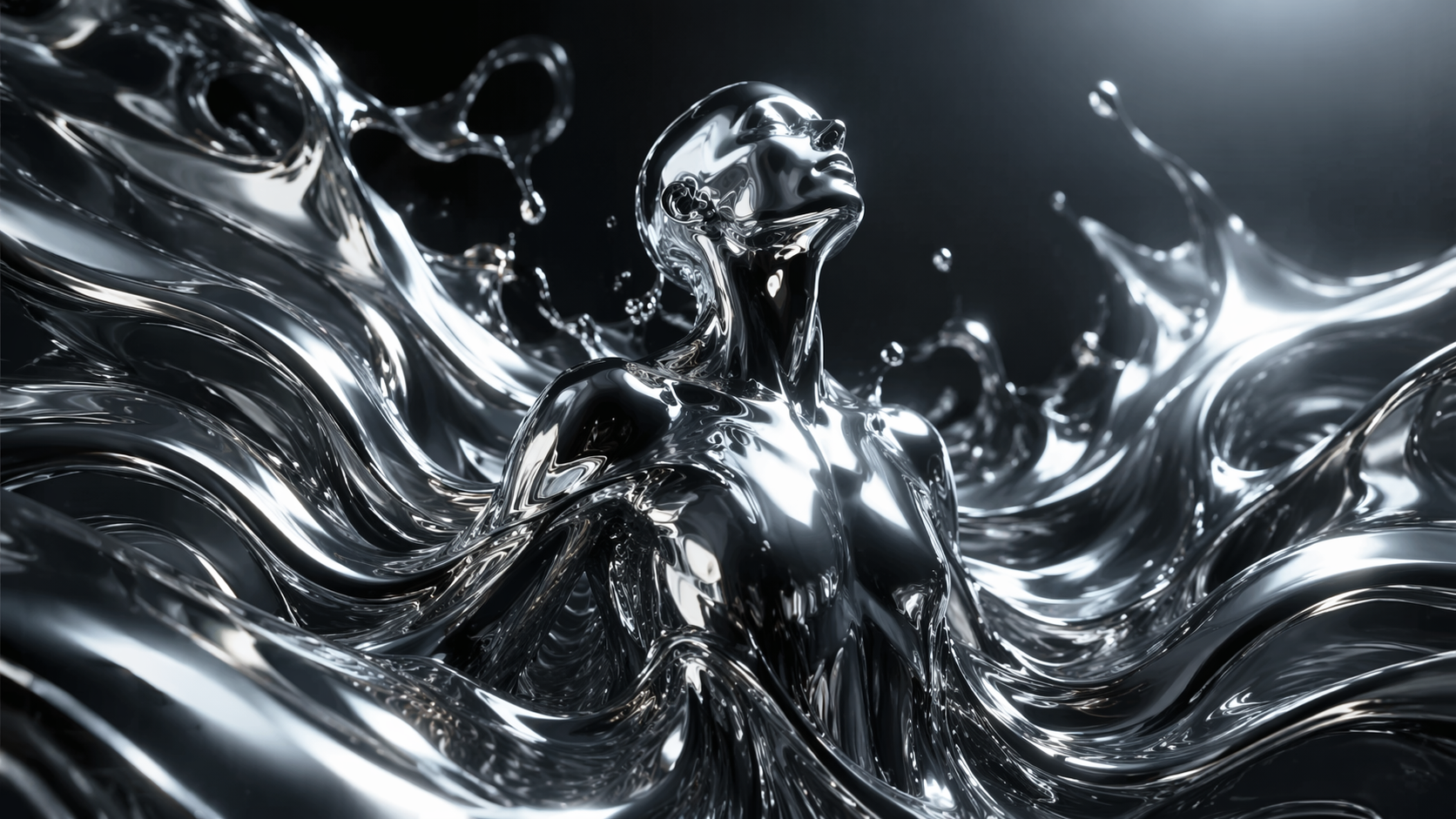Dreamina AI liquid metal filter prompt example 4: Futuristic Metallic Mood