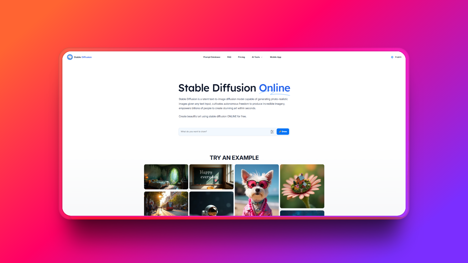 الموقع الرسمي لـ Stable Diffusion