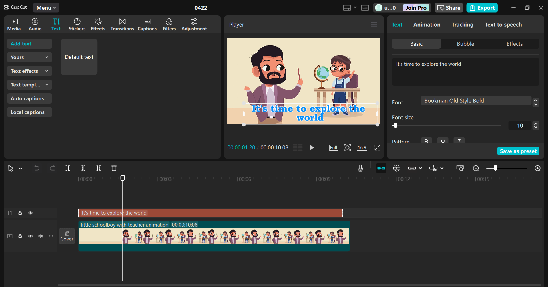 Interface of the CapCut desktop video editor - the best tool to animate videos
