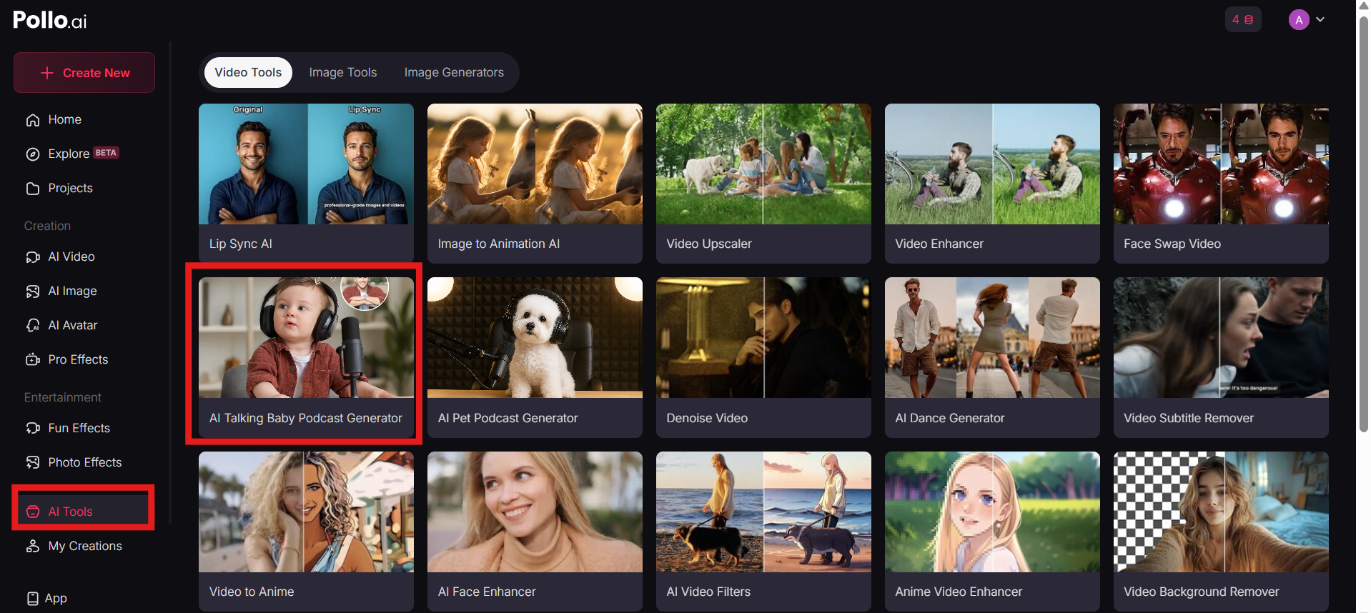 Access AI video tool