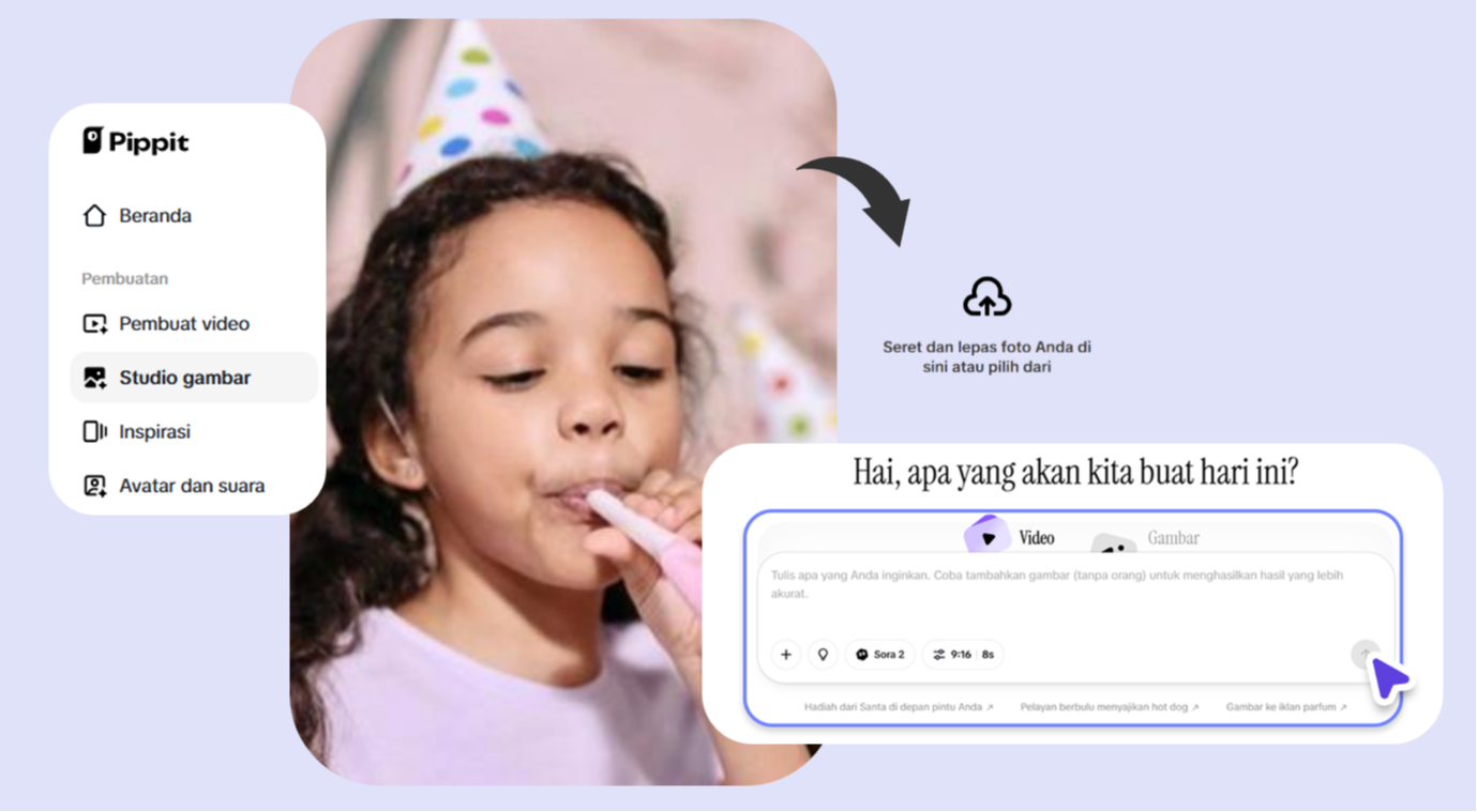 Tambahkan media, buat video.