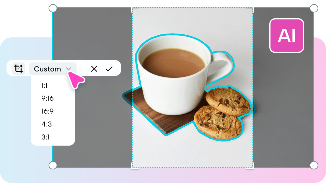 AI precision & manual cropping options