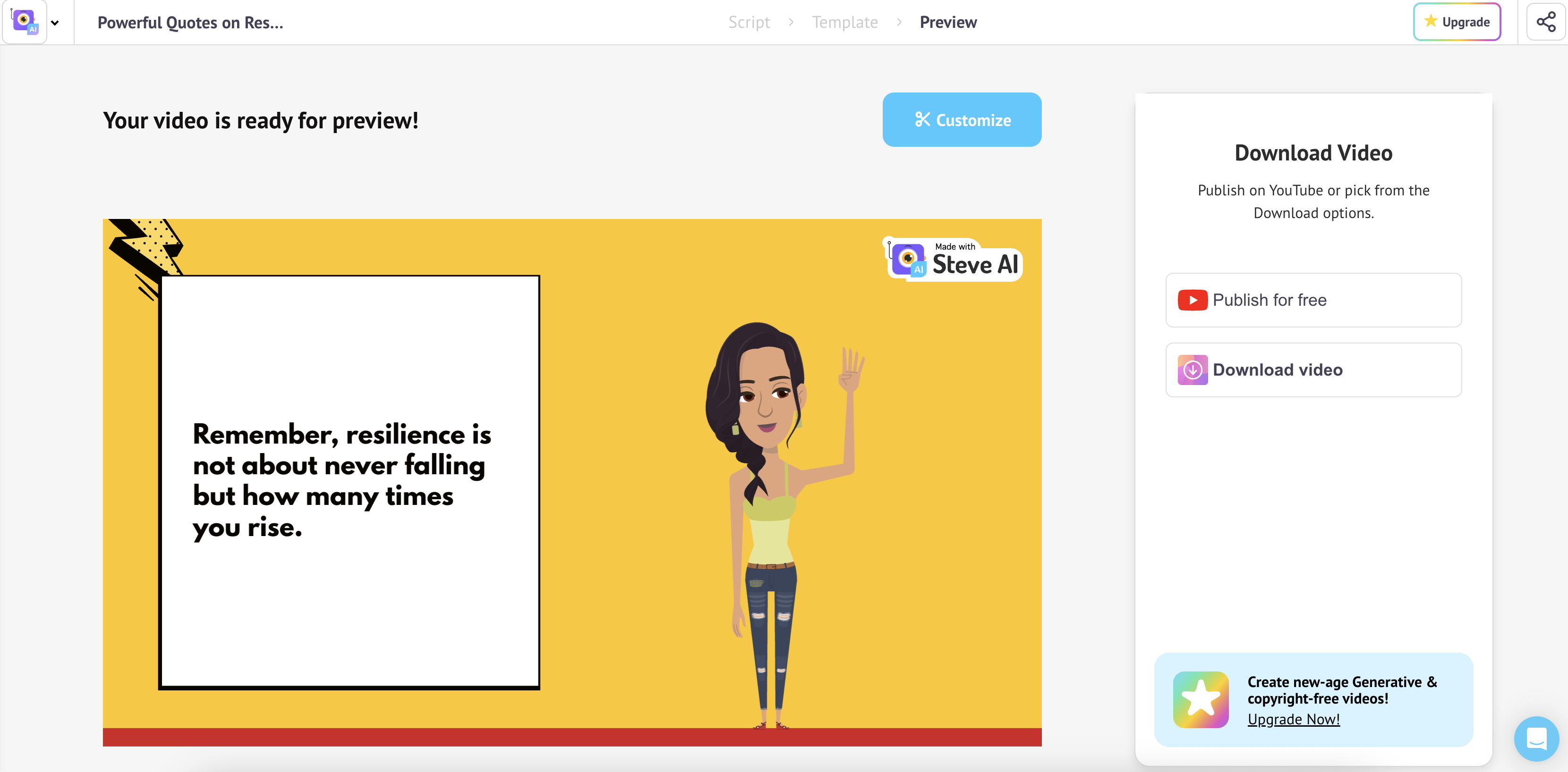 Steve AI text-to-video animation generator