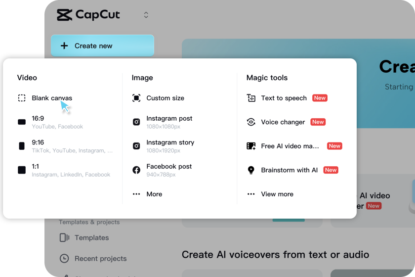 Create a new project